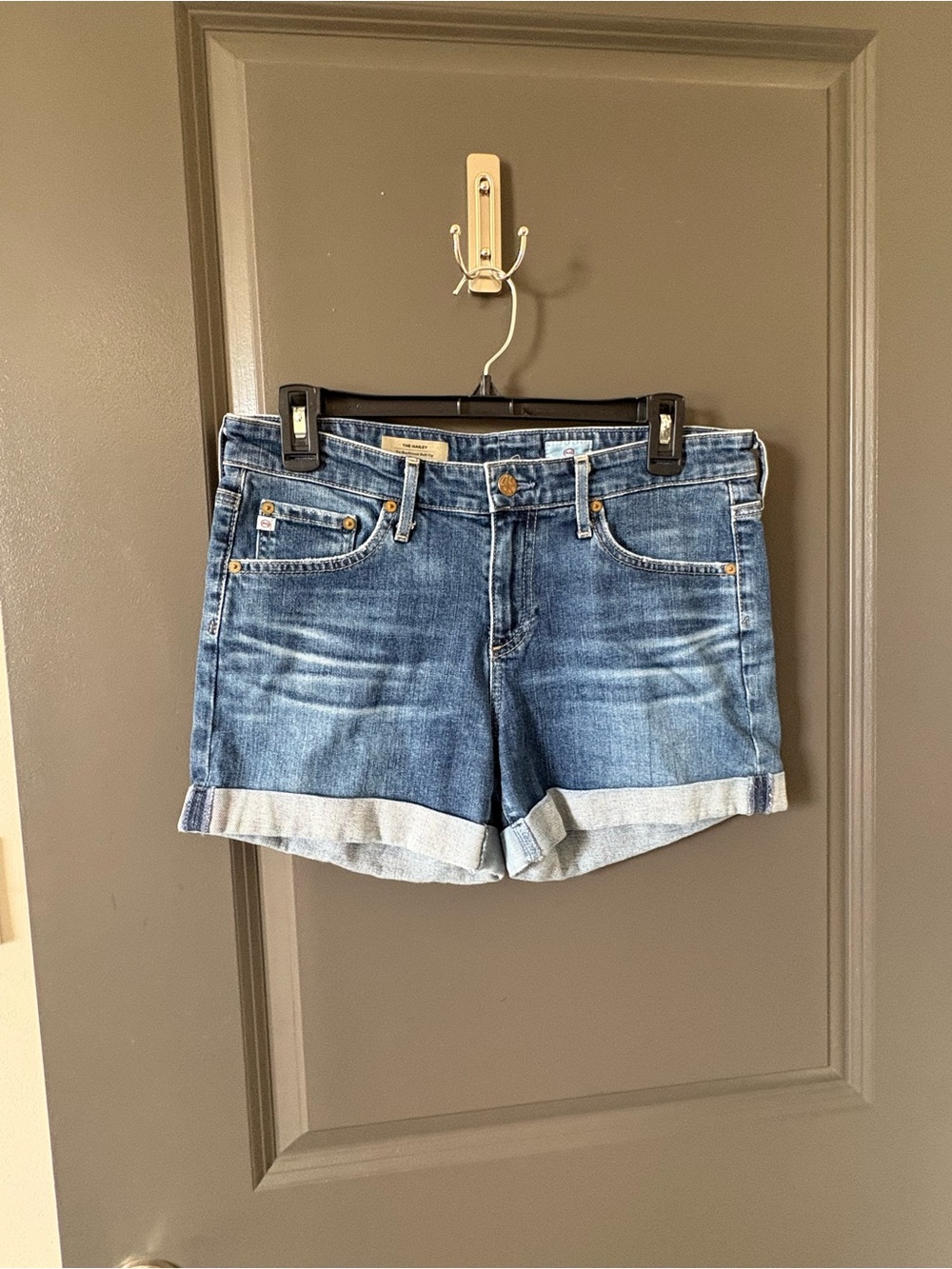 AG Adriano Goldschmied Rolled Hem Denim Shorts - Blue